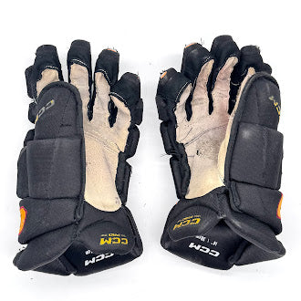 Gants de hockey CCM HGJS Pro Stock d'occasion (noir/doré/marron)